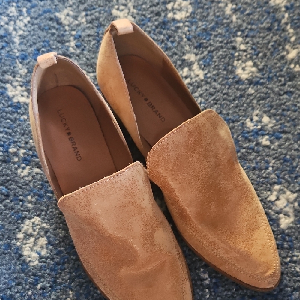 Lucky Brand Light Brown Suede Slip-Ons